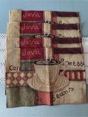 Vintage Tapestry Coffee Cup Placemats - Set of 4